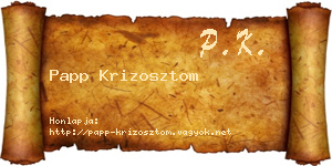 Papp Krizosztom névjegykártya